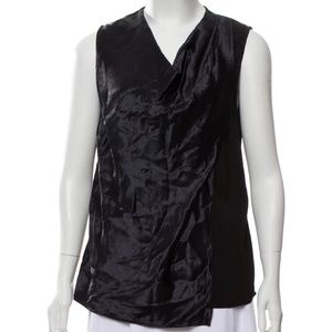 Sandro Blue/Black Two Tone Sleeveless Top